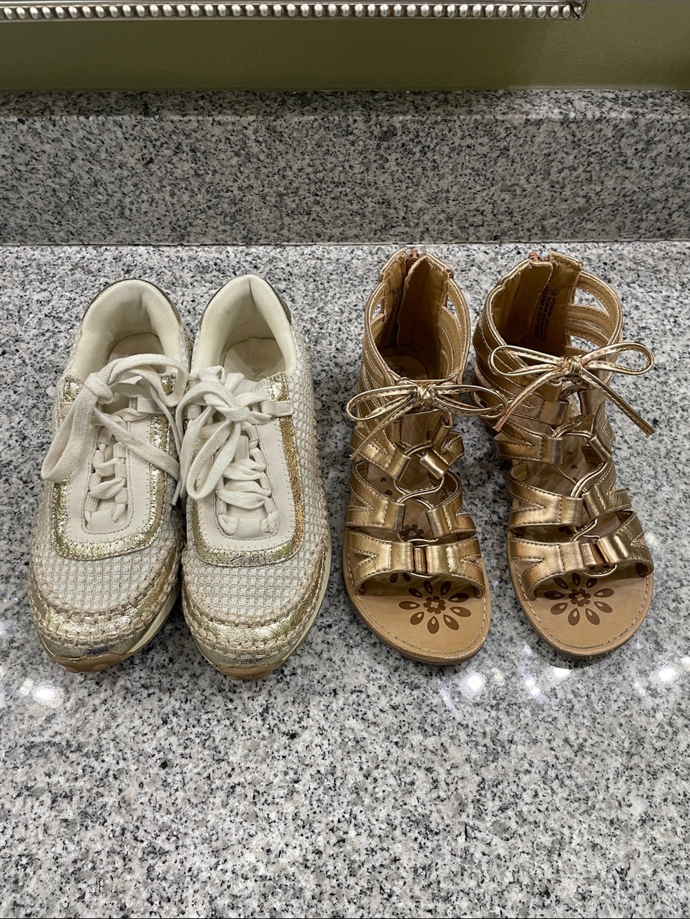 Metallic Gold Gladiator Sandals